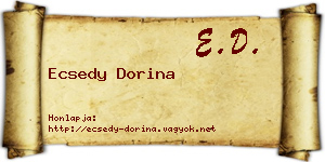 Ecsedy Dorina névjegykártya